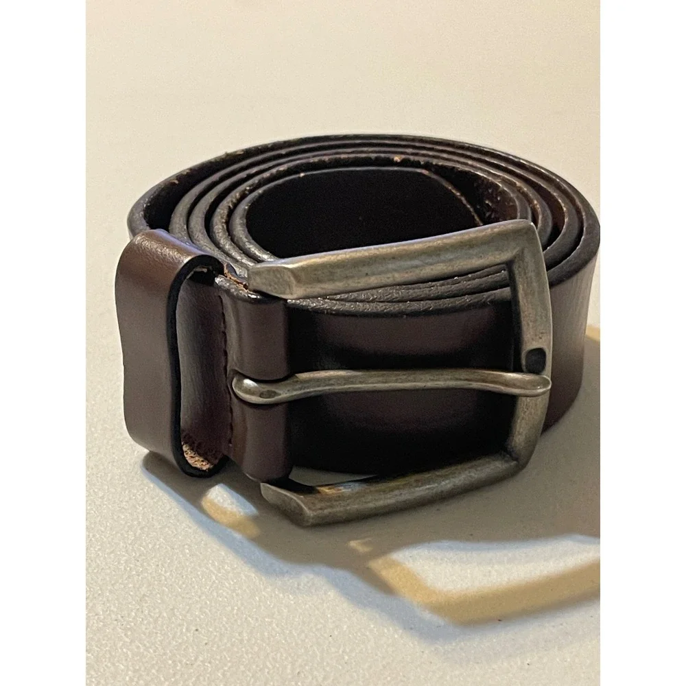 Levi's‎ Leather Belt Women L 38-40 Brown Silver Buckle Casual Accessory